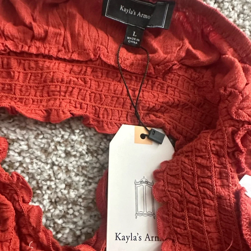 Red Two-Piece Ruffled Set - Picture 3 of 4